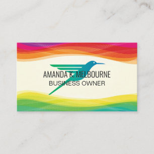 Hummingbird Logo   Digital Artistic Background Business Card
