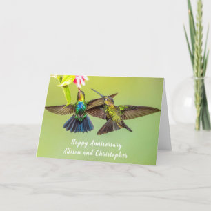 Hummingbird Lovebirds Personalised Anniversary Card