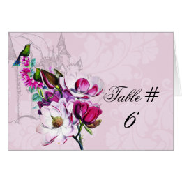 Hummingbird Magnolia Customised Table Number Cards