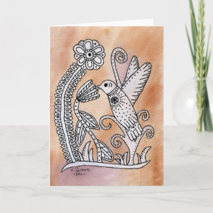 Hummingbird, Mexican Bark Style Card