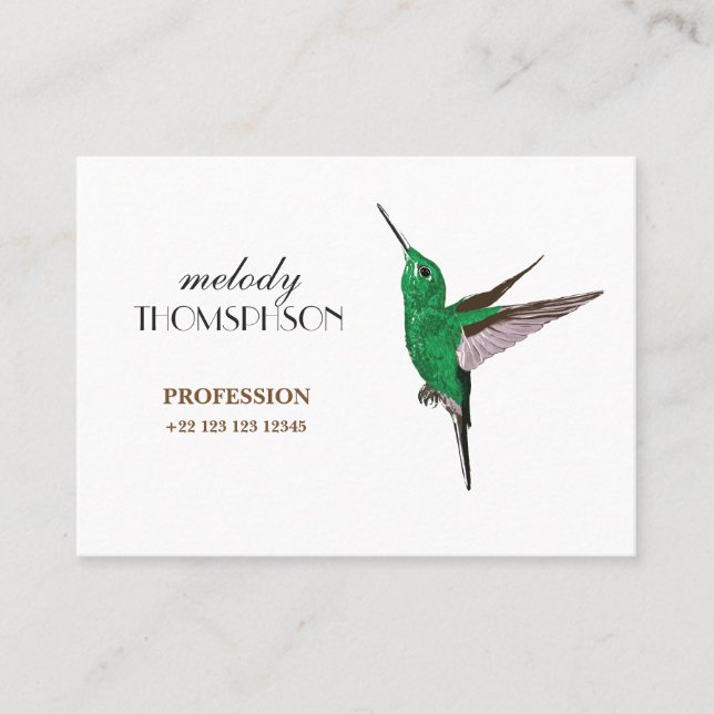 Hummingbird Mighty, Standard Matte Business Card (Front)
