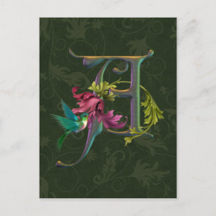 Hummingbird Monogram A Postcard