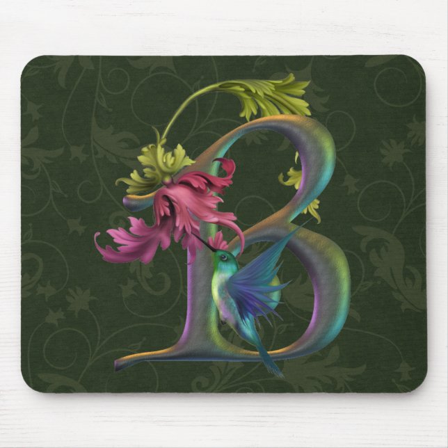 Hummingbird Monogram B Mouse Mat (Front)
