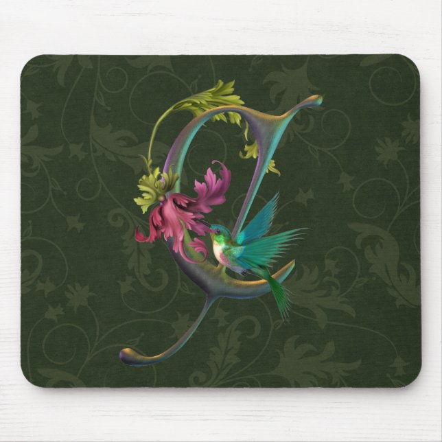 Hummingbird Monogram C Mouse Mat (Front)