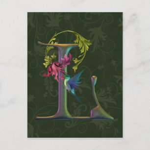 Hummingbird Monogram L Postcard