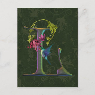 Hummingbird Monogram L Postcard
