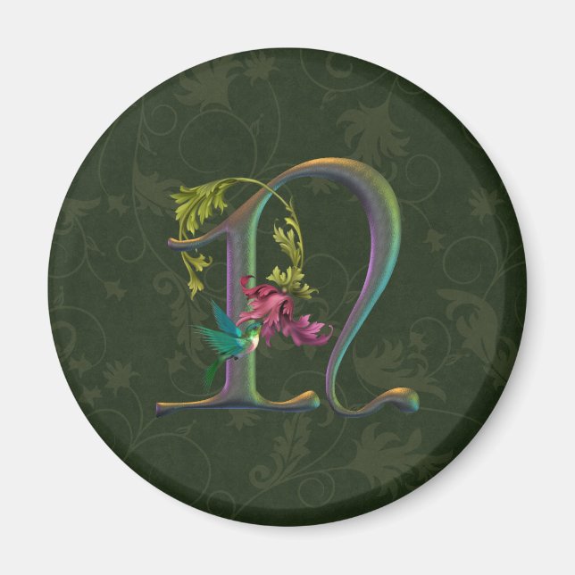 Hummingbird Monogram N Magnet (Front)
