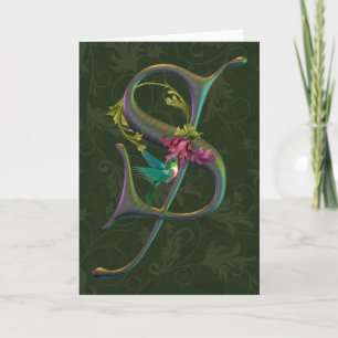 Hummingbird Monogram S Note Card
