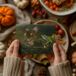 Hummingbird Mother birds balances gracefully  Postcard