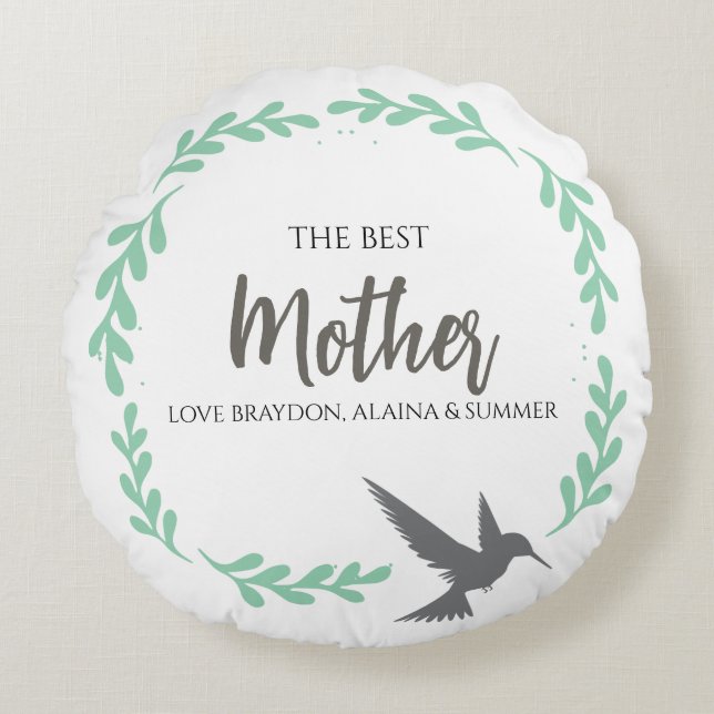 Hummingbird Mother Mum  Mothers Day Gift Round Round Cushion (Front)