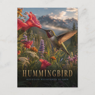 Hummingbird Mountain Meadow ANIMALS Postcard