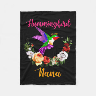 Hummingbird nana floral bird bow tie lover mother' fleece blanket