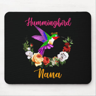 Hummingbird nana floral bird bow tie lover mother' mouse mat