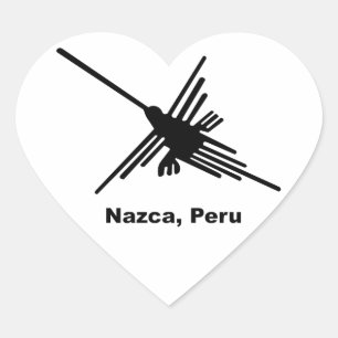 Hummingbird Nazca, Peru Heart Sticker