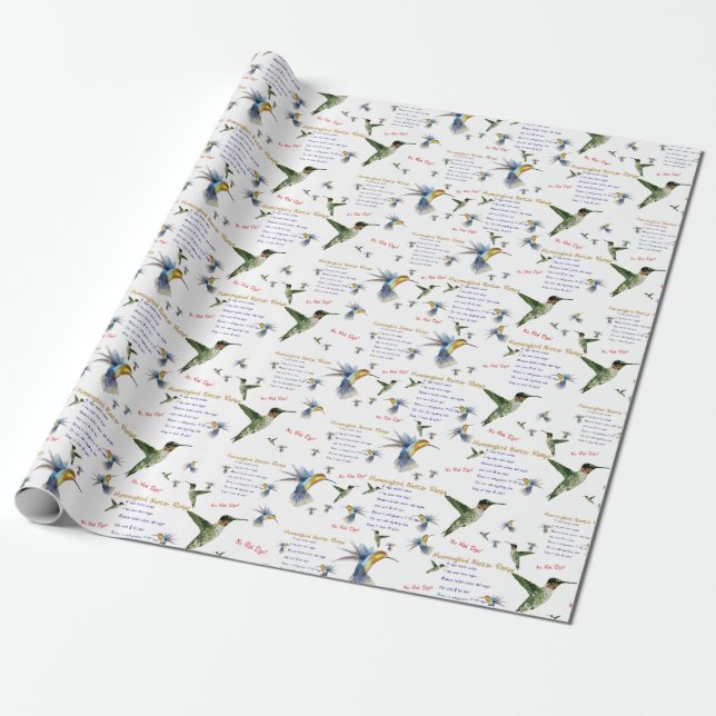 Hummingbird Nectar Recipe Gift Wrap (Unrolled)