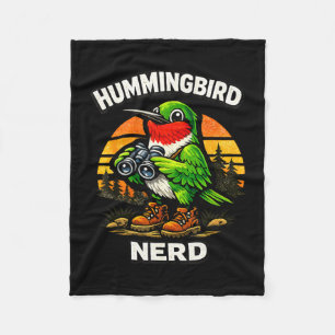 Hummingbird nerd funny birdwatching vintage retro fleece blanket