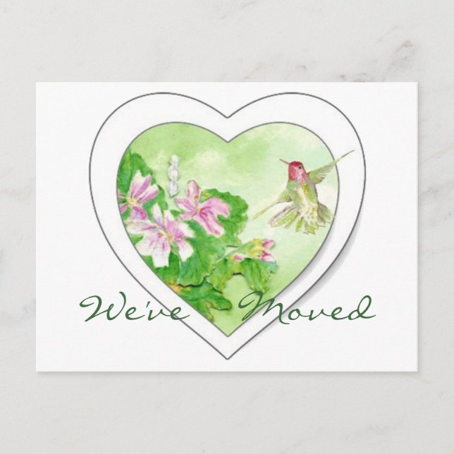 Hummingbird New Address, New Home  Postcard (Front)