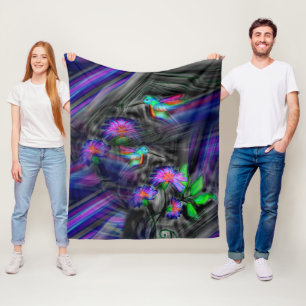 Hummingbird Night Flight Fleece Blanket