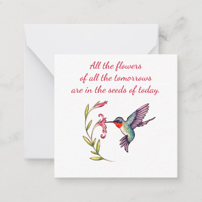 Hummingbird notecard 2.5 x 2.5 (Front)