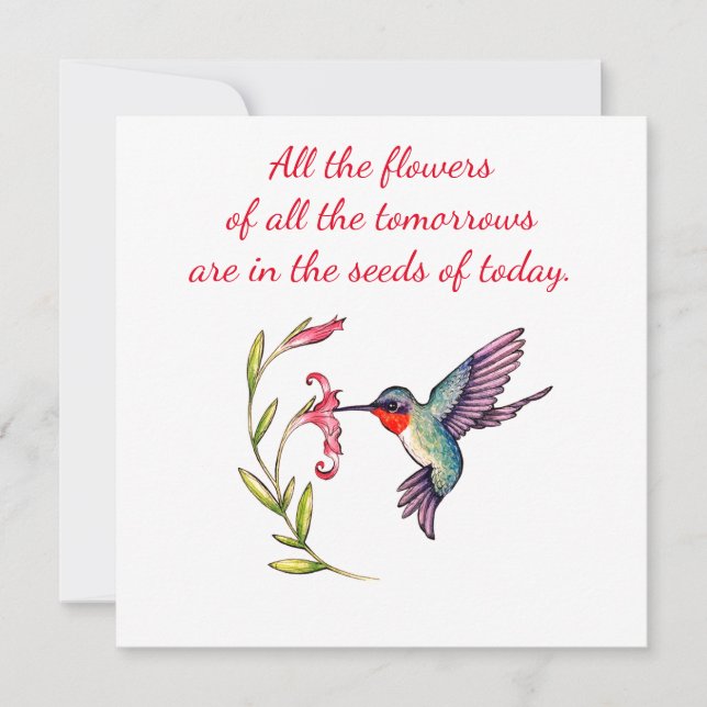 Hummingbird notecard 5x5 (Front)