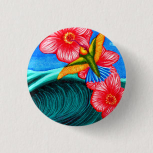 Hummingbird Ocean 3 Cm Round Badge