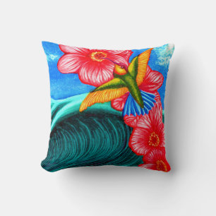 Hummingbird Ocean Cushion