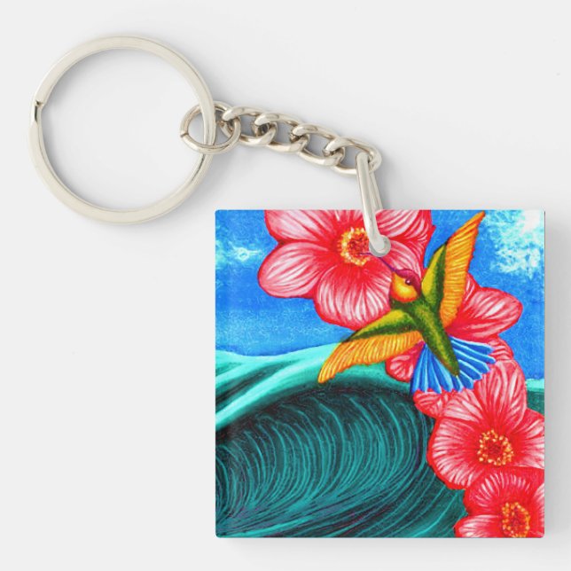 Hummingbird Ocean Key Ring (Front)
