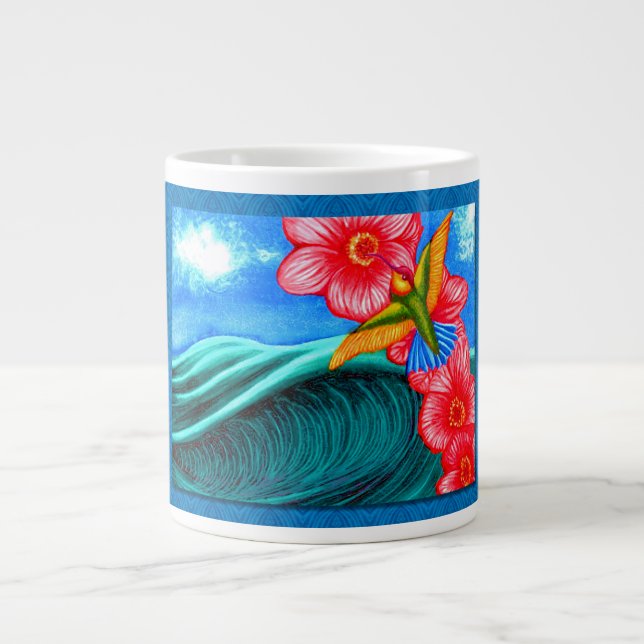 Hummingbird Ocean Large Coffee Mug (Front)