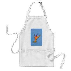 Hummingbird on blue standard apron