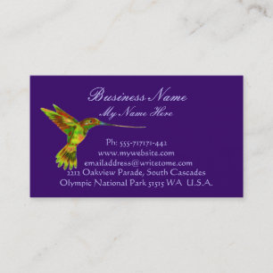 Hummingbird on Elegant Business Cards