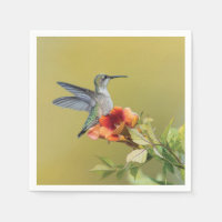 Hummingbird on Trumpet Flower Photographic Print