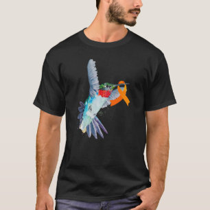 Hummingbird & Orange Ribbon Leukaemia Awareness Mo T-Shirt