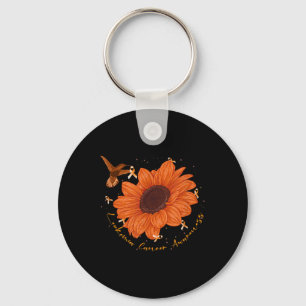 Hummingbird Orange Sunflower Leukaemia Cancer Awar Key Ring