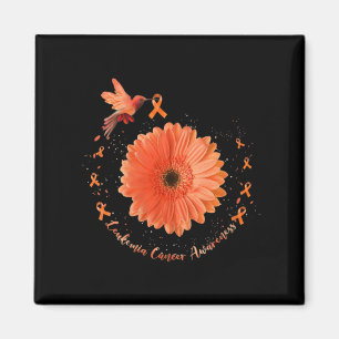 Hummingbird Orange Sunflower Leukaemia Cancer Awar Magnet