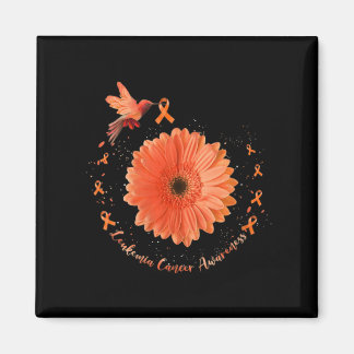 Hummingbird Orange Sunflower Leukaemia Cancer Awar Magnet