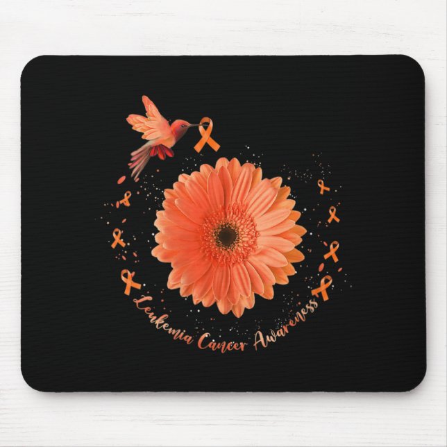 Hummingbird Orange Sunflower Leukaemia Cancer Awar Mouse Mat (Front)