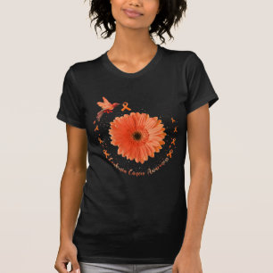 Hummingbird Orange Sunflower Leukaemia Cancer Awar T-Shirt
