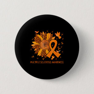 Hummingbird Orange Sunflower Multiple Sclerosis Aw 6 Cm Round Badge