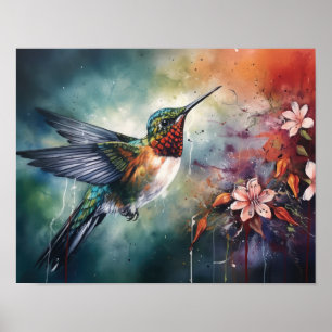 Hummingbird Painting Art Print Poster