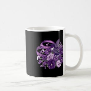 Hummingbird Pansy Floral Purple Ribbon Heimerheime Coffee Mug