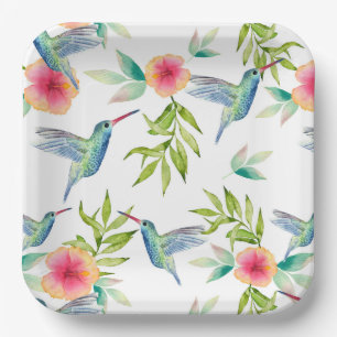 Hummingbird  paper plate