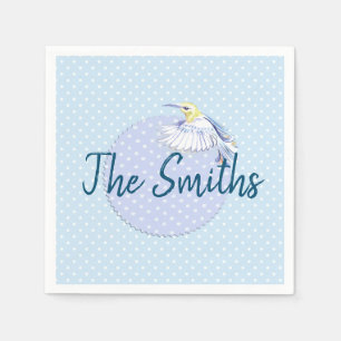 Hummingbird Patch over Polka Dots Napkin