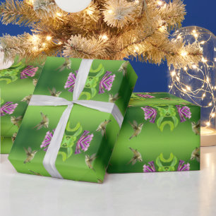 Hummingbird pattern wrapping paper