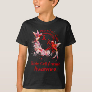 Hummingbird Peace Love Cure Sickle Cell Anaemia Aw T-Shirt