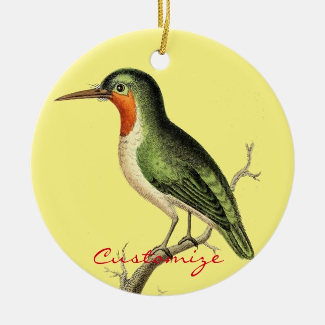 Hummingbird Perched Thunder_Cove Ceramic Tree Decoration (Front)