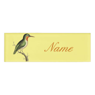 Hummingbird Perched Thunder_Cove Name Tag
