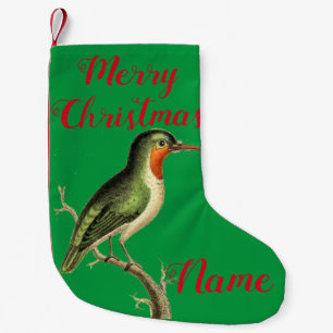 Hummingbird Perched Thunder_Cove Small Christmas Stocking