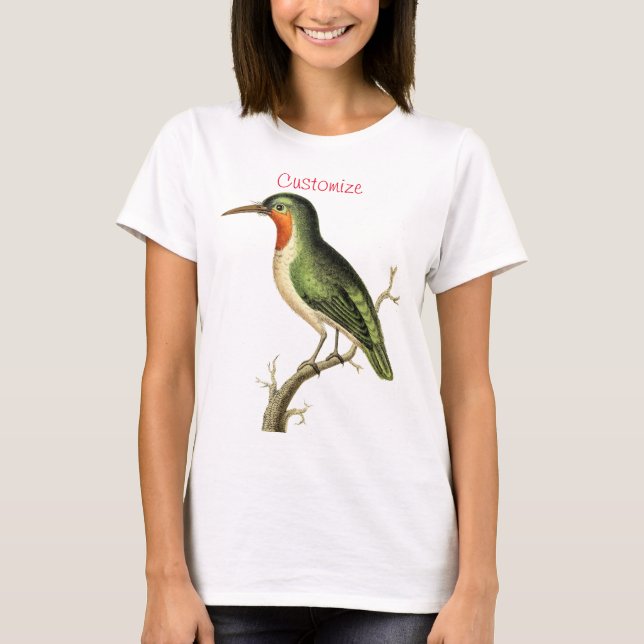 Hummingbird Perched Thunder_Cove T-Shirt (Front)