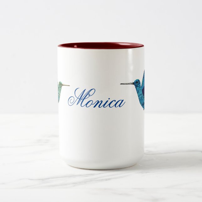 Hummingbird Personalised Two-Tone Coffee Mug (Center)