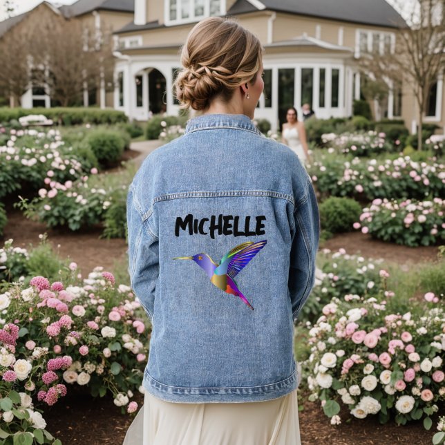 HUMMINGBIRD PERSONALZIED ART Denim Jacket (Wedding Back)